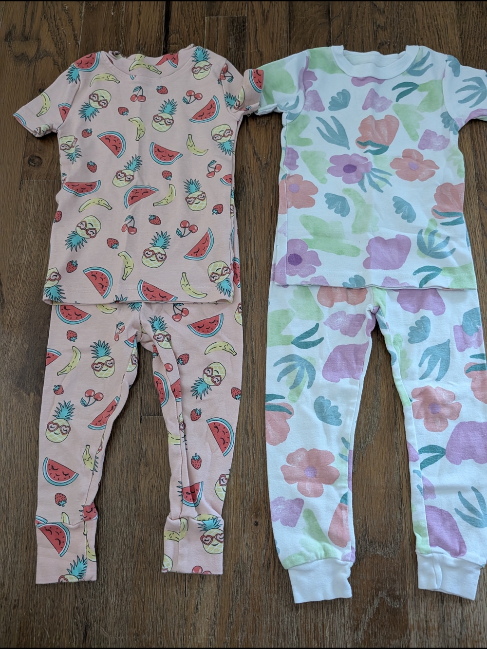 Set Of 2 Fruit & Floral Pajamas 2T